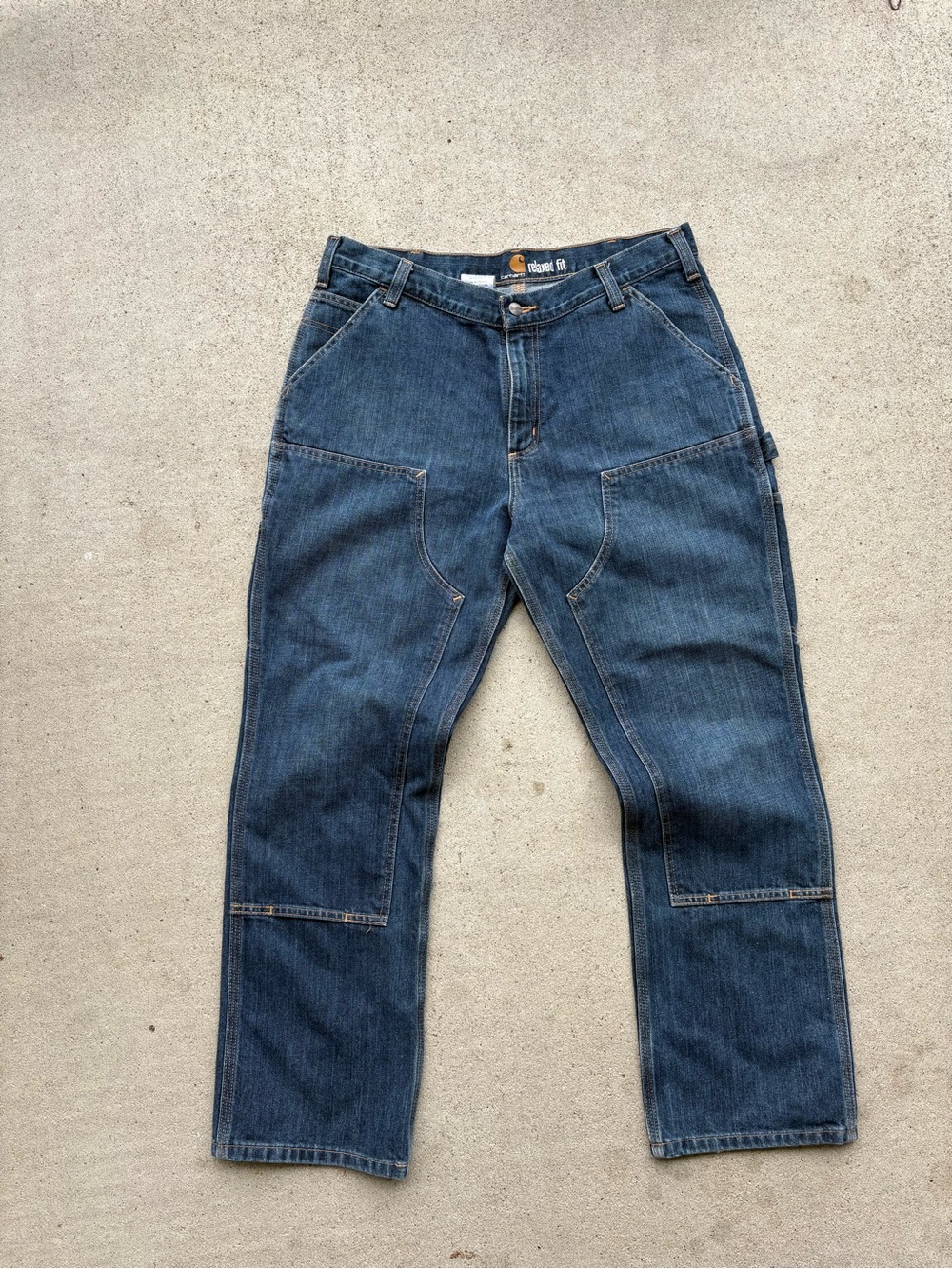 Carhartt Double Knee Denim Work Pants Mens 36x30 Dark Stone Utility Carpenter